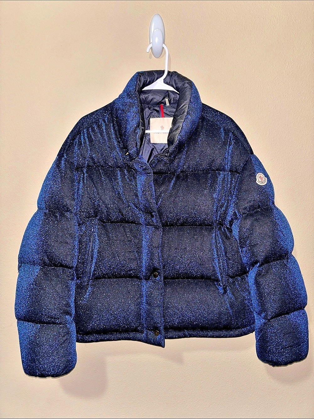 Moncler Camille Giubbotto Starry Night Shimmer Puffer Jacket Size 3